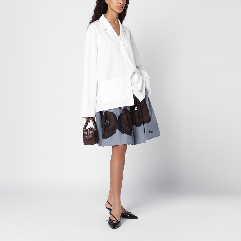 Miu Miu Camicia bianca in popeline con tasche In Vendita