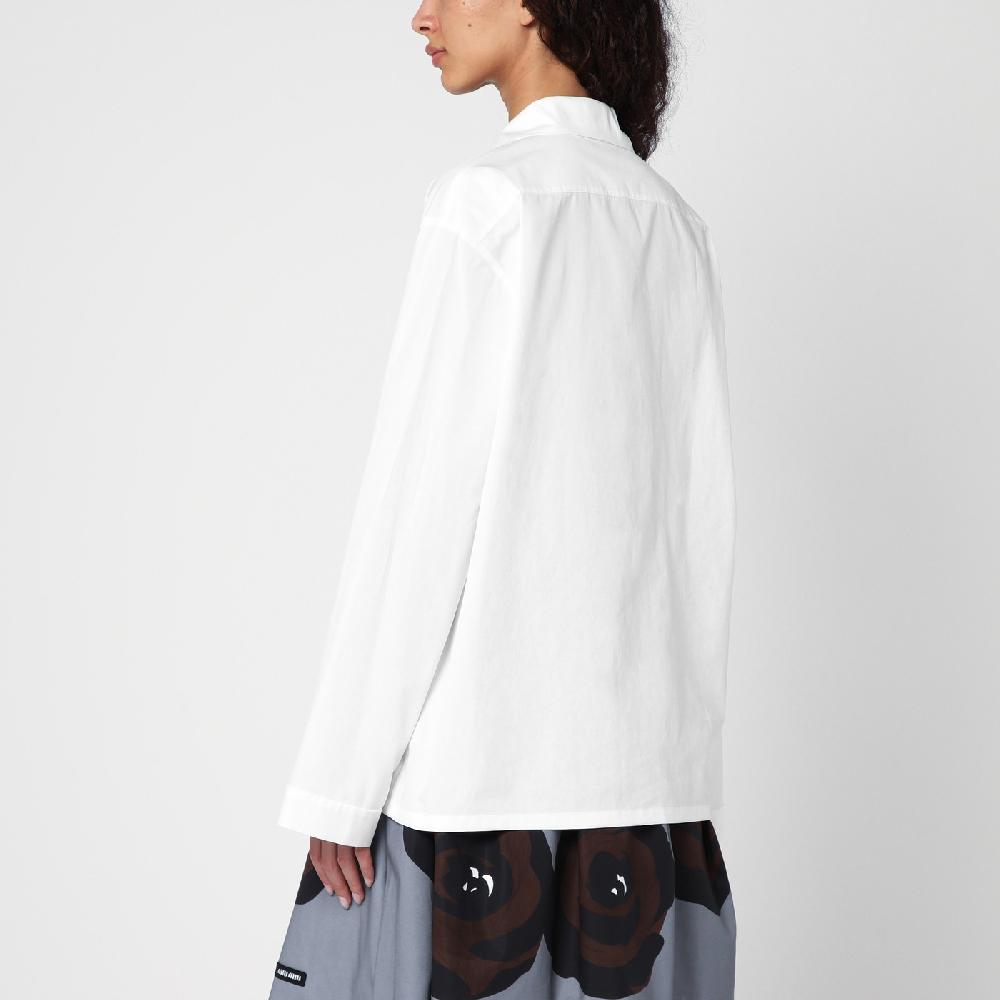Miu Miu Camicia bianca in popeline con tasche In Vendita