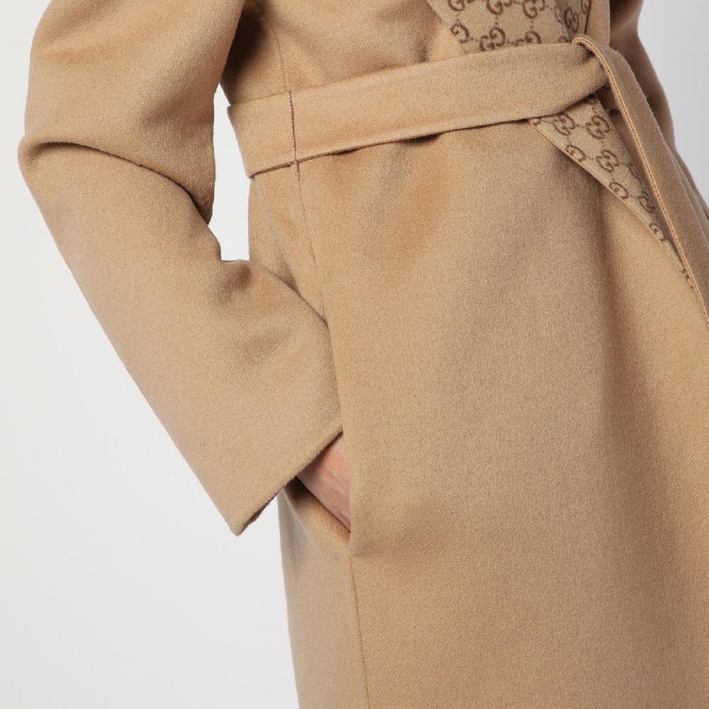 GUCCI Cappotto con cintura reversibile beige Italia