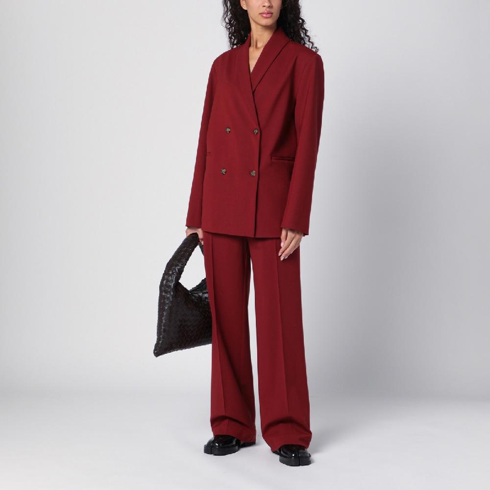 Loulou Studio Giacca doppiopetto bordeaux in lana Fino Al -60%
