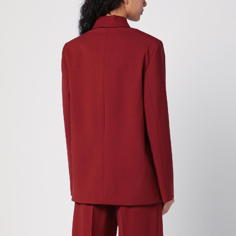 Loulou Studio Giacca doppiopetto bordeaux in lana Fino Al -60%