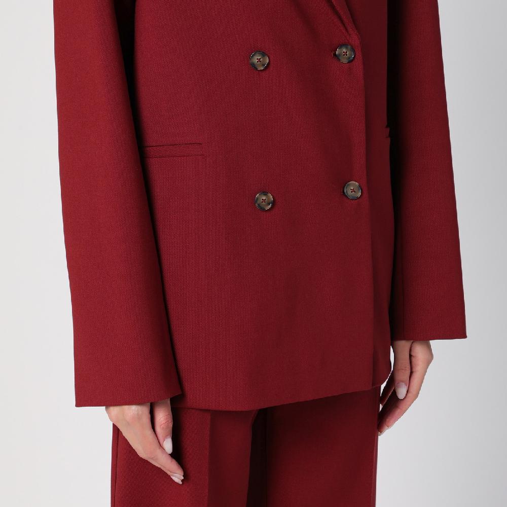 Loulou Studio Giacca doppiopetto bordeaux in lana Fino Al -60%