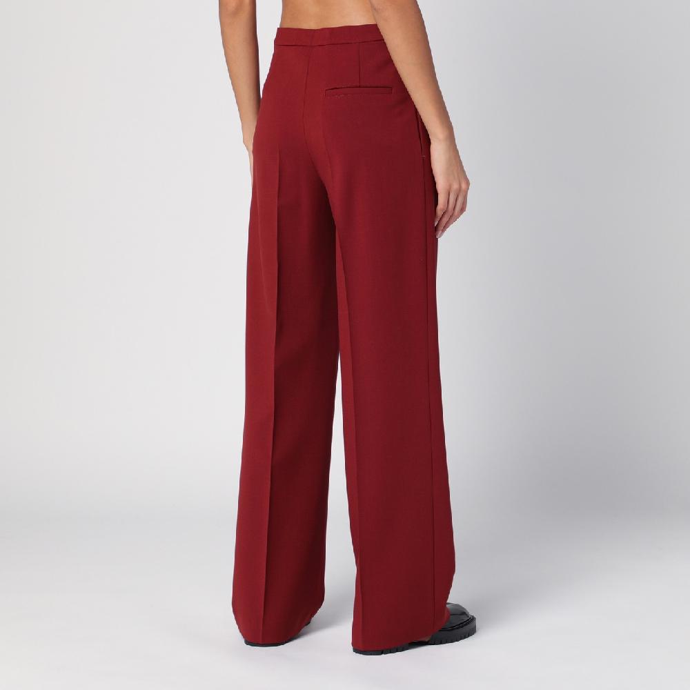 Loulou Studio Pantalone a palazzo in lana bordeaux Shopping Online