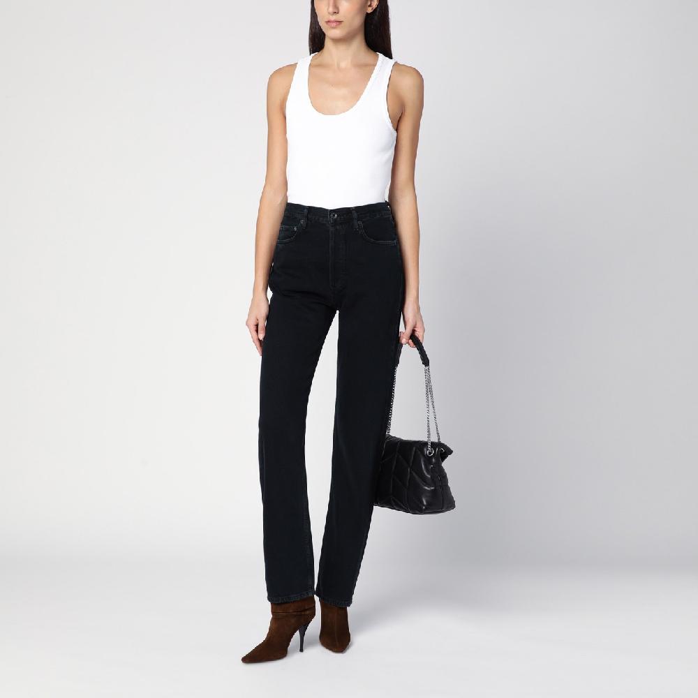 AGOLDE Jeans nero in denim rigenerato Sconto