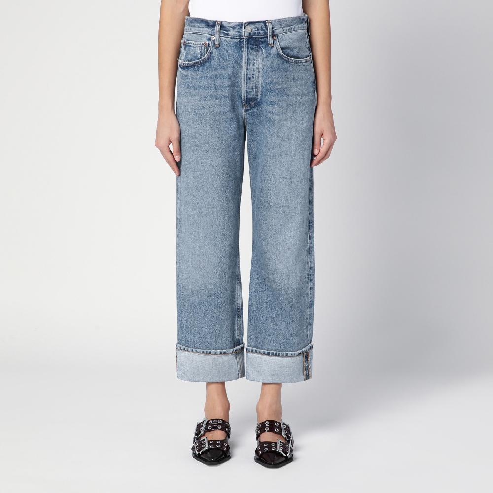 AGOLDE Jeans Fran azzurro in denim organico con risvolto Offerta