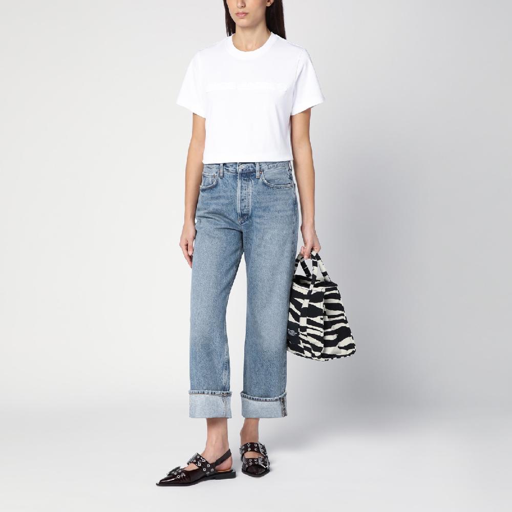 AGOLDE Jeans Fran azzurro in denim organico con risvolto Offerta