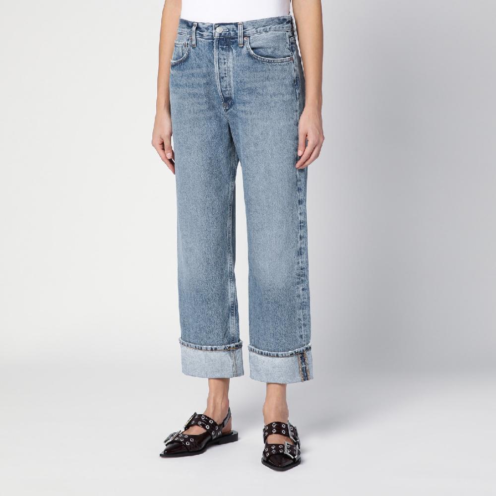 AGOLDE Jeans Fran azzurro in denim organico con risvolto Offerta