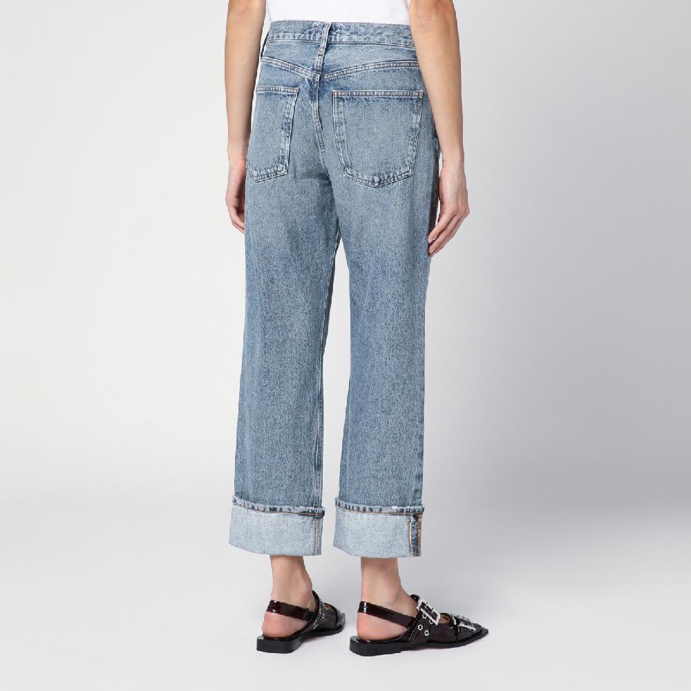 AGOLDE Jeans Fran azzurro in denim organico con risvolto Offerta