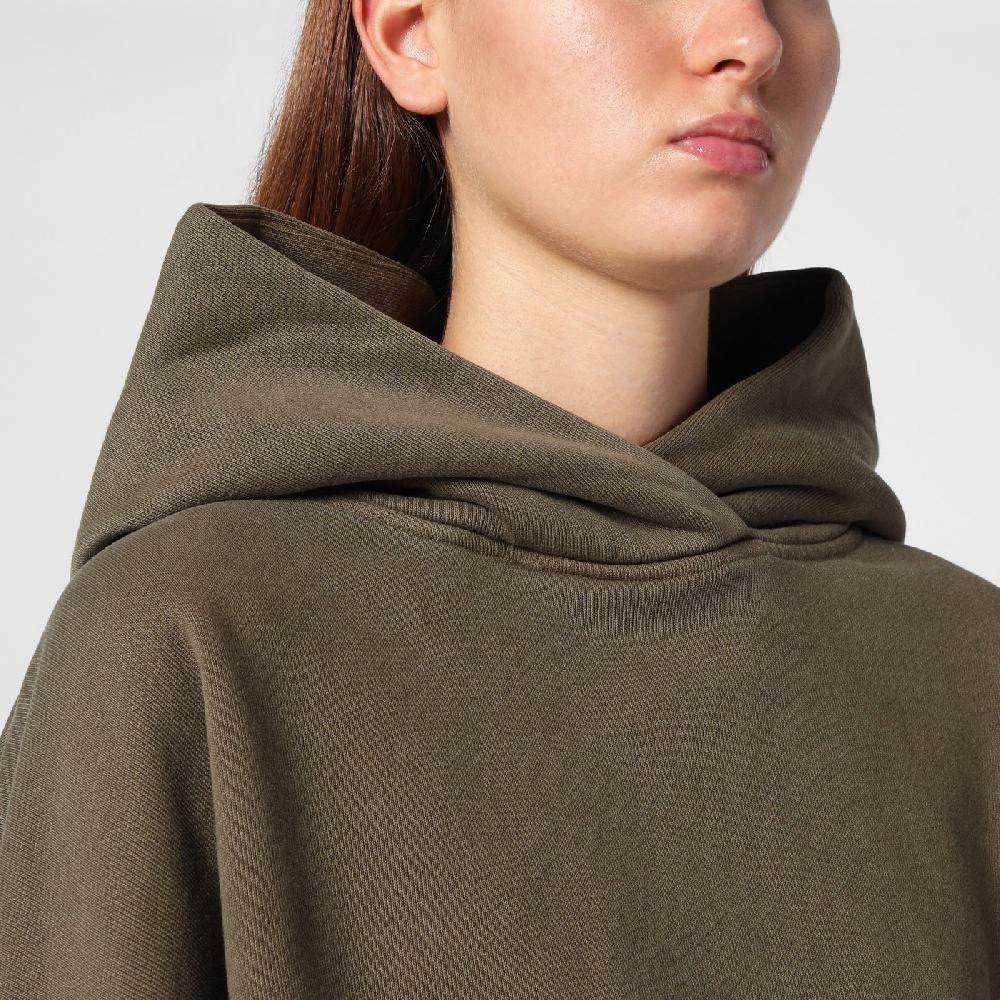 Entire Studios Felpa cropped verde militare in cotone organico Italy