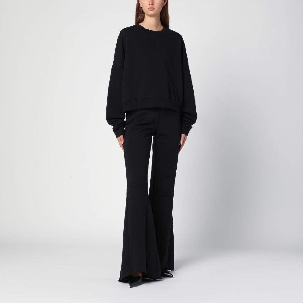 Entire Studios Pantalone a zampa nero in cotone organico Italia