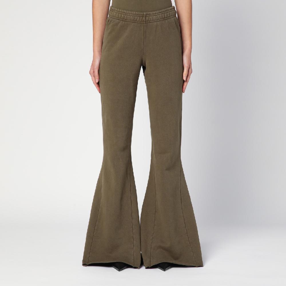 Entire Studios Pantalone a zampa verde militare in cotone organico