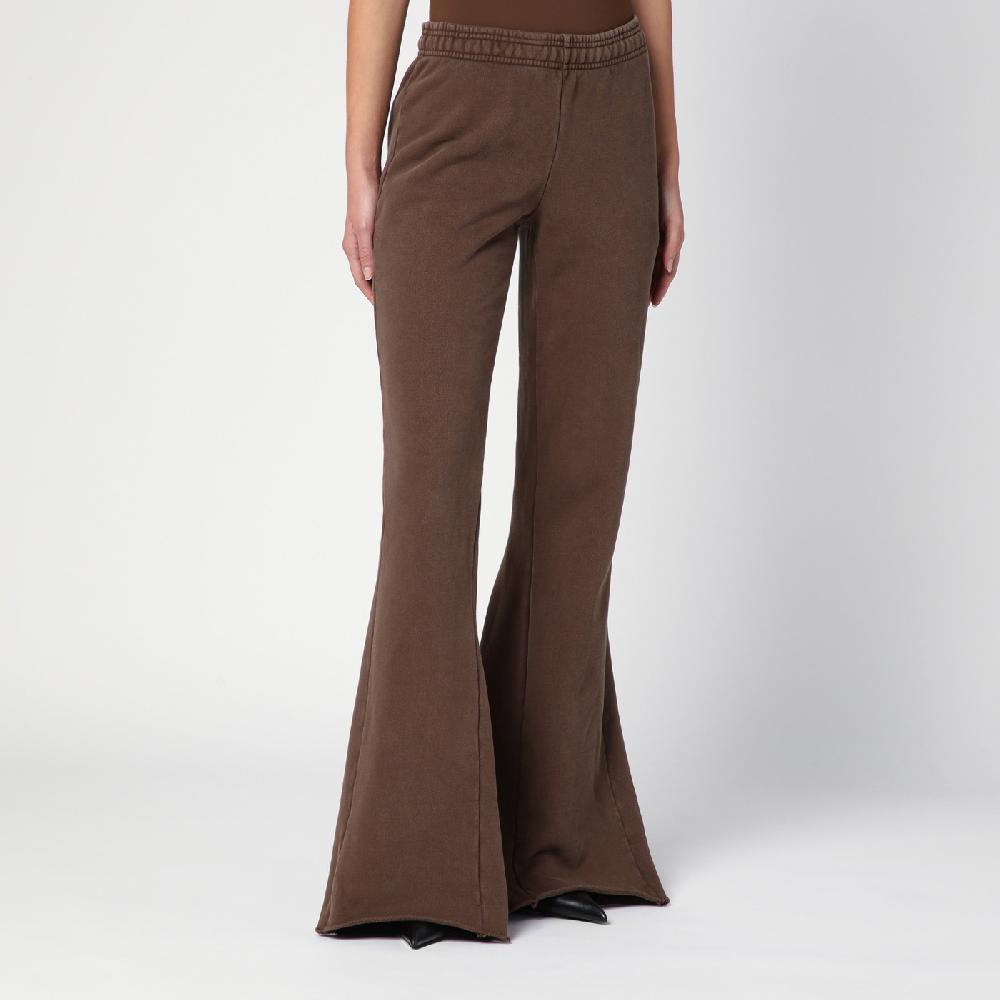 Entire Studios Pantalone a zampa marrone in cotone organico In Linea