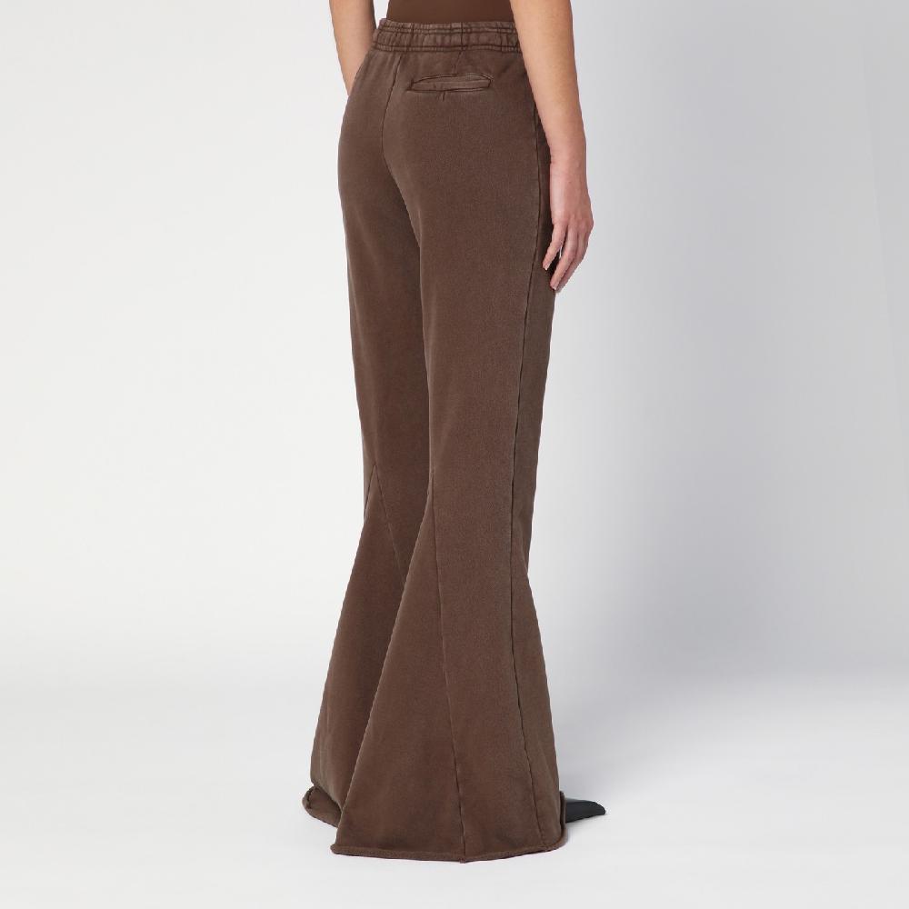 Entire Studios Pantalone a zampa marrone in cotone organico In Linea