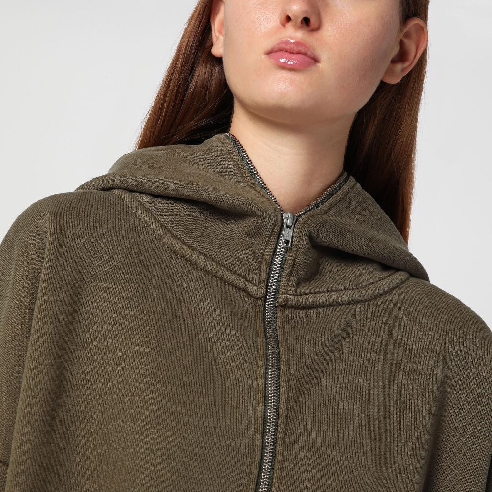Entire Studios Felpa cropped verde militare in cotone organico Qualità
