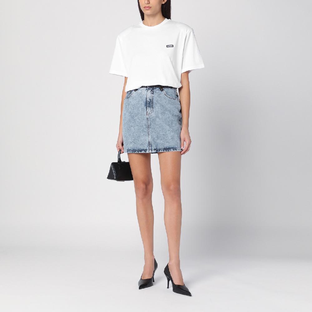 ROTATE Birger Christensen T-shirt bianca in cotone organico Consegna Veloce