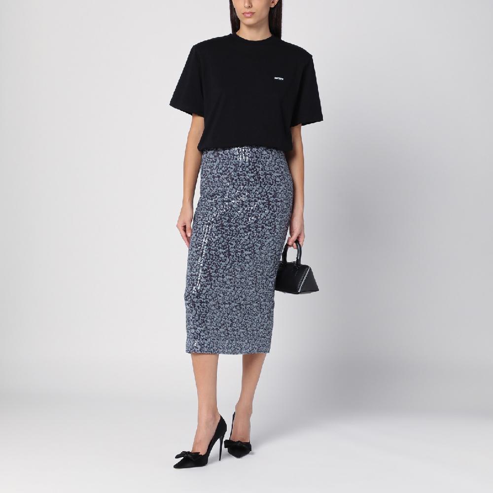 ROTATE Birger Christensen T-shirt nera in cotone organico Promozione Limitata