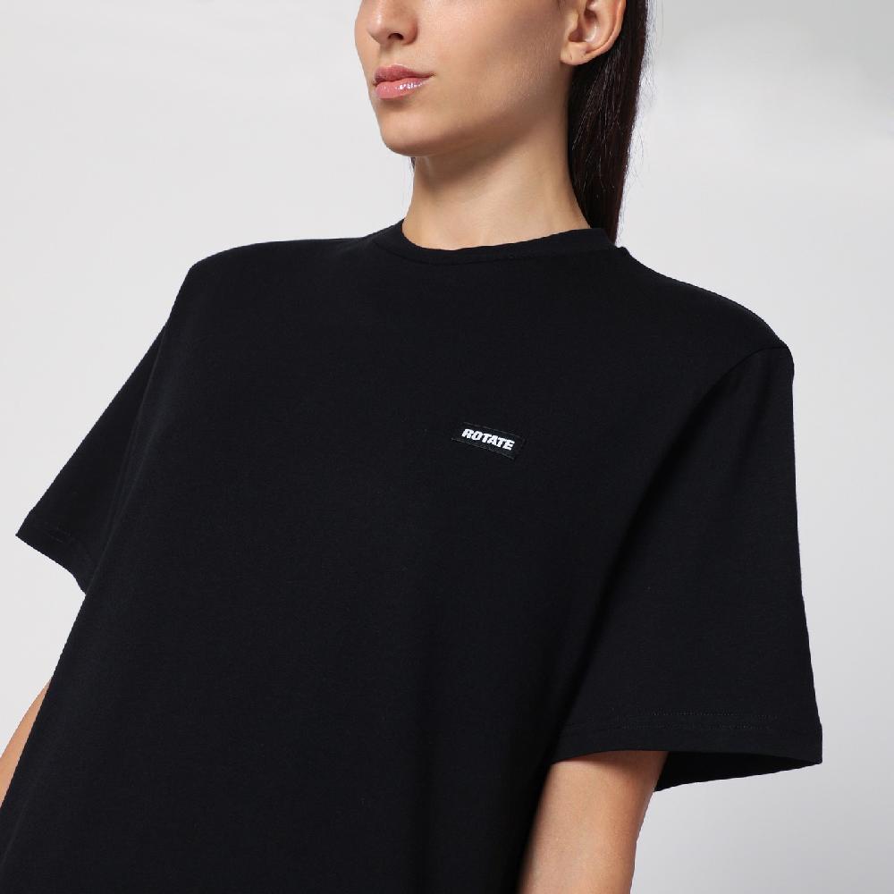 ROTATE Birger Christensen T-shirt nera in cotone organico Promozione Limitata