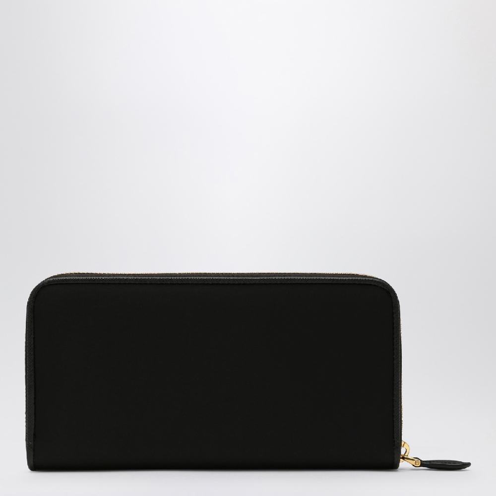Prada Portafoglio zip around nero in Re-Nylon Presa