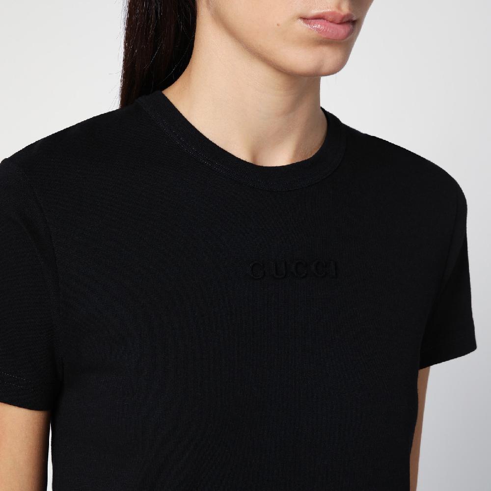 GUCCI T-shirt nera in cotone Outlet