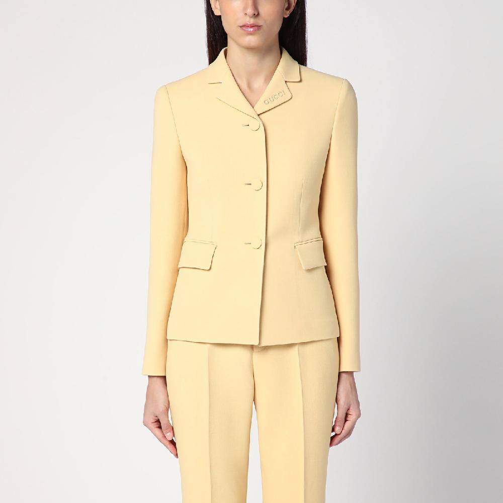 GUCCI Giacca color crema in crêpe di lana Hotsell