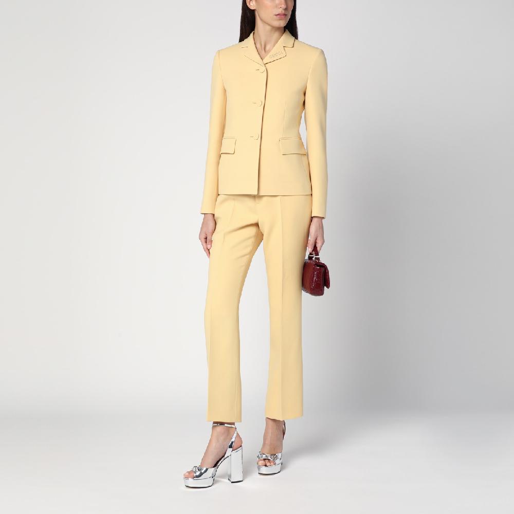 GUCCI Giacca color crema in crêpe di lana Hotsell