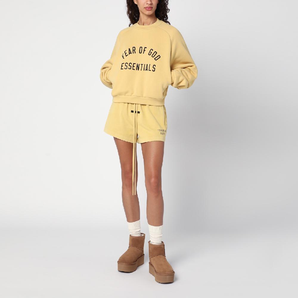 Fear of God Essentials Felpa cropped ambra con logo Vendita Economica