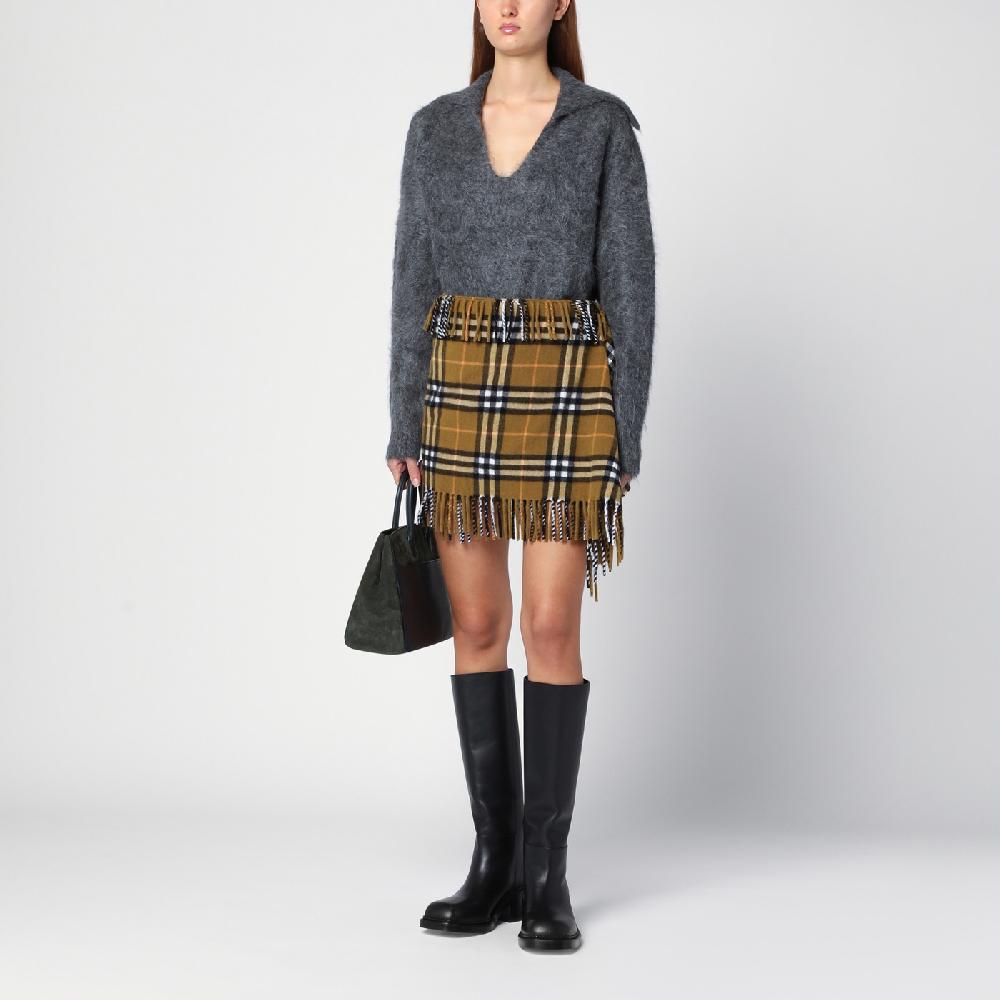 Burberry Gonna stile sciarpa in lana e cashmere motivo Check Negozio