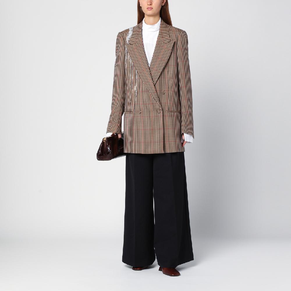 Dries Van Noten Giacca doppiopetto con motivo vichy in lana Nuova
