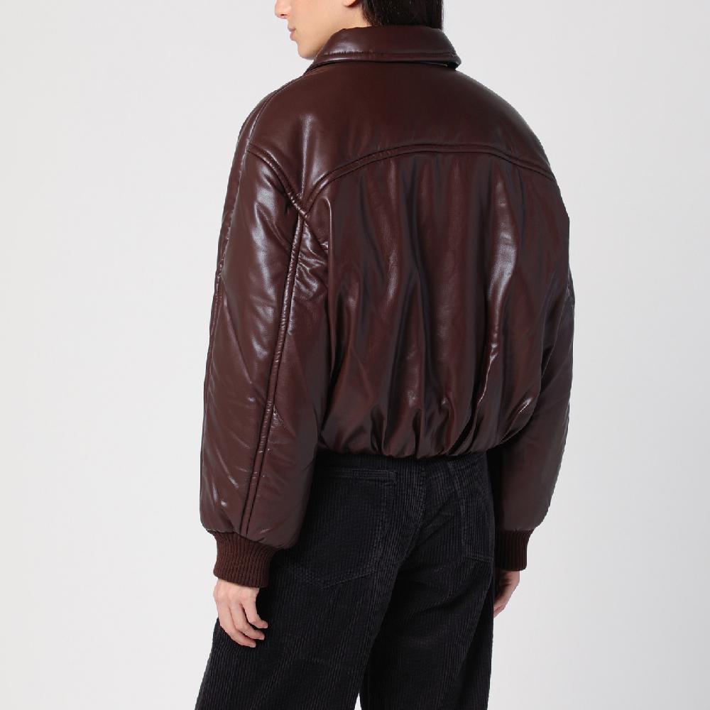 AGOLDE Bomber marrone in eco pelle Italy