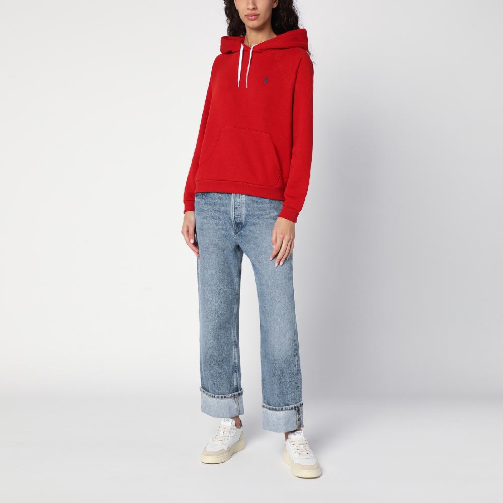 Polo Ralph Lauren Felpa rossa in cotone felpato Promozione