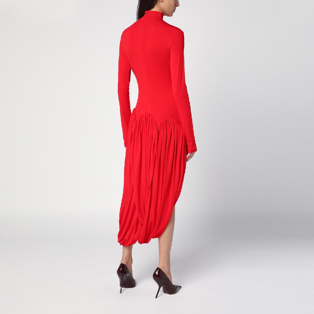 Ferragamo Abito rosso con gonna a tulipano Spedizione Gratuita