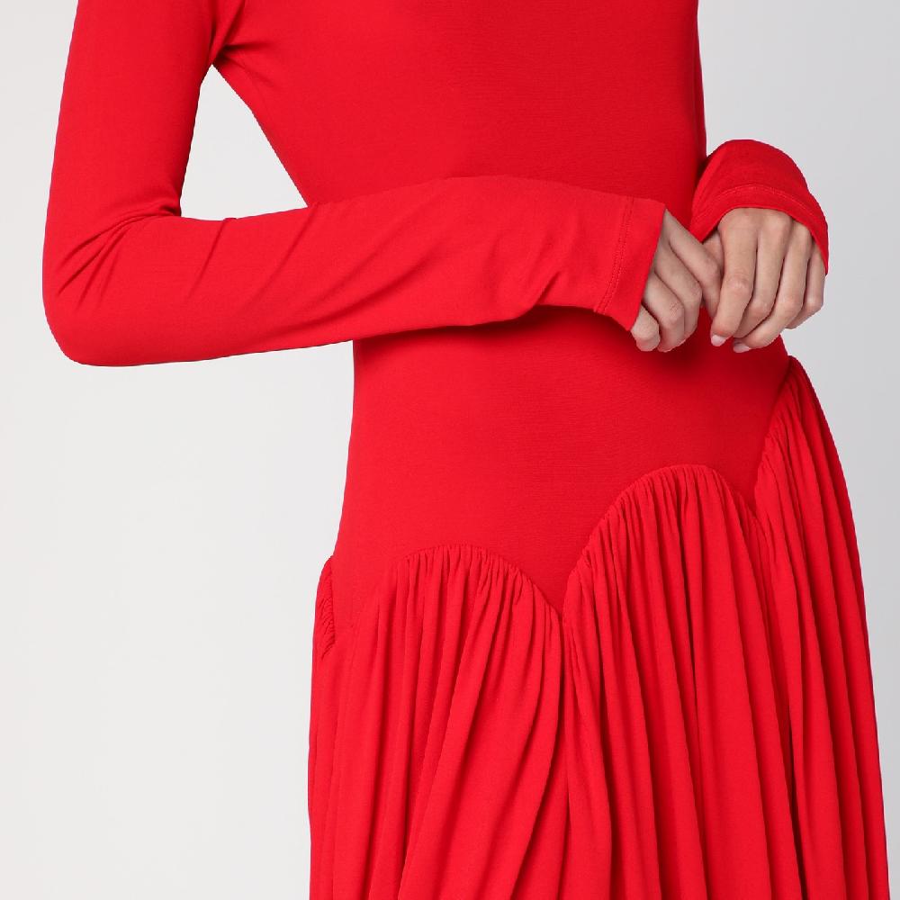 Ferragamo Abito rosso con gonna a tulipano Spedizione Gratuita