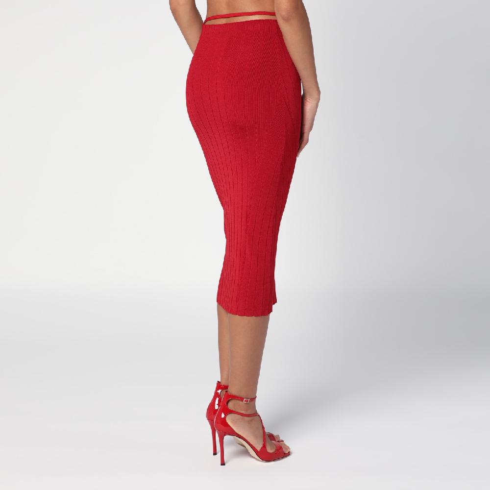 JACQUEMUS Gonna midi Pralù rossa Soddisfazione Garantita