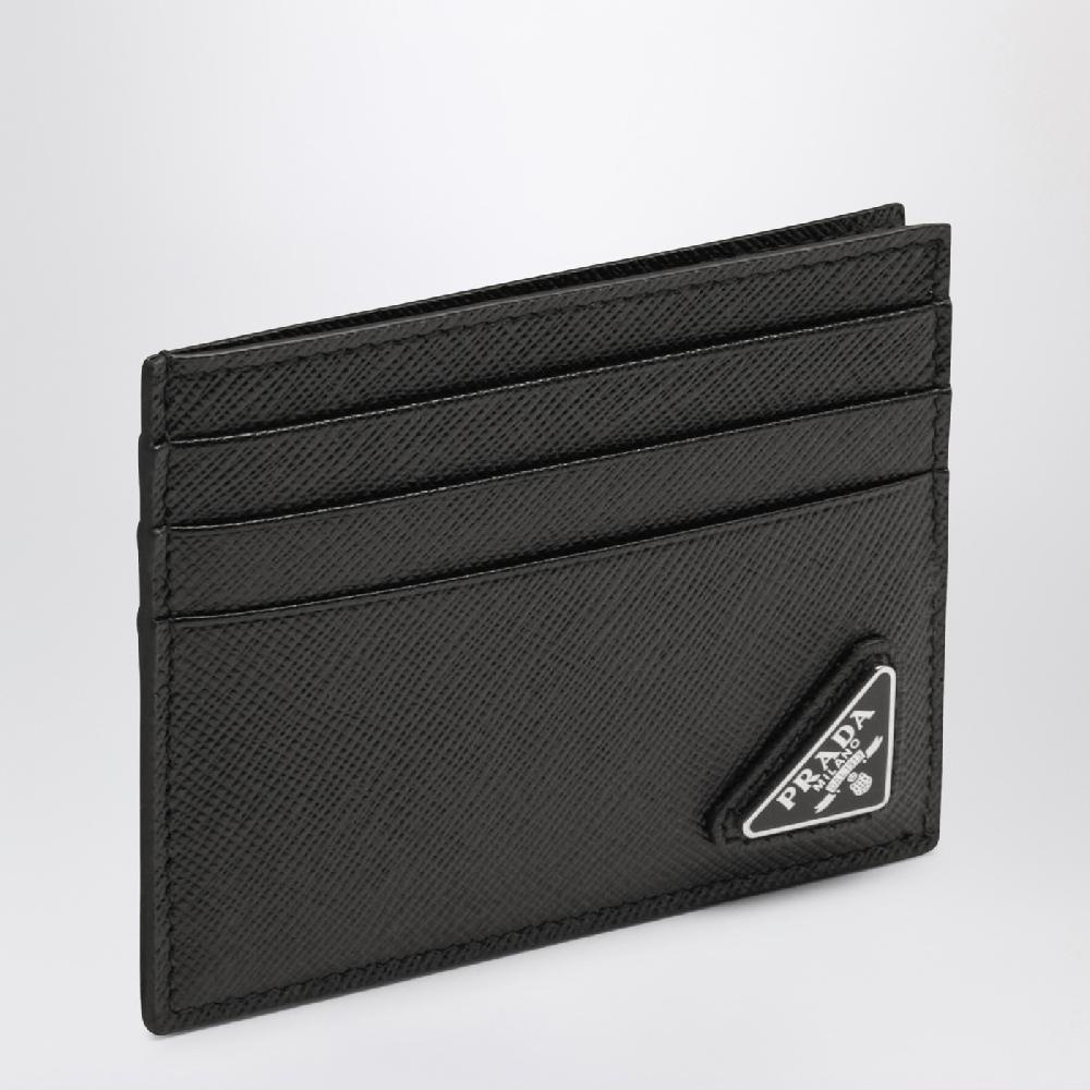 Prada Portacarte di credito nero in pelle Saffiano Convenienza