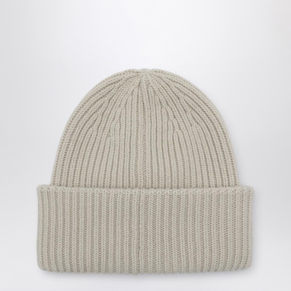Moncler Cuffia beige in lana e cashmere In Saldo