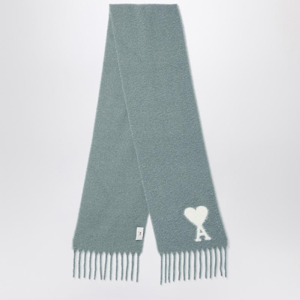 Ami Paris Sciarpa grigia chiara in misto alpaca Nuova