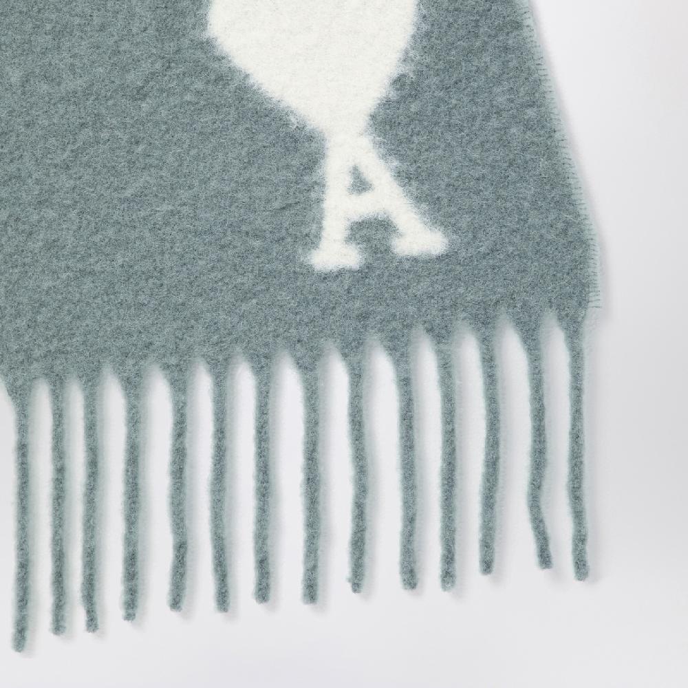 Ami Paris Sciarpa grigia chiara in misto alpaca Nuova