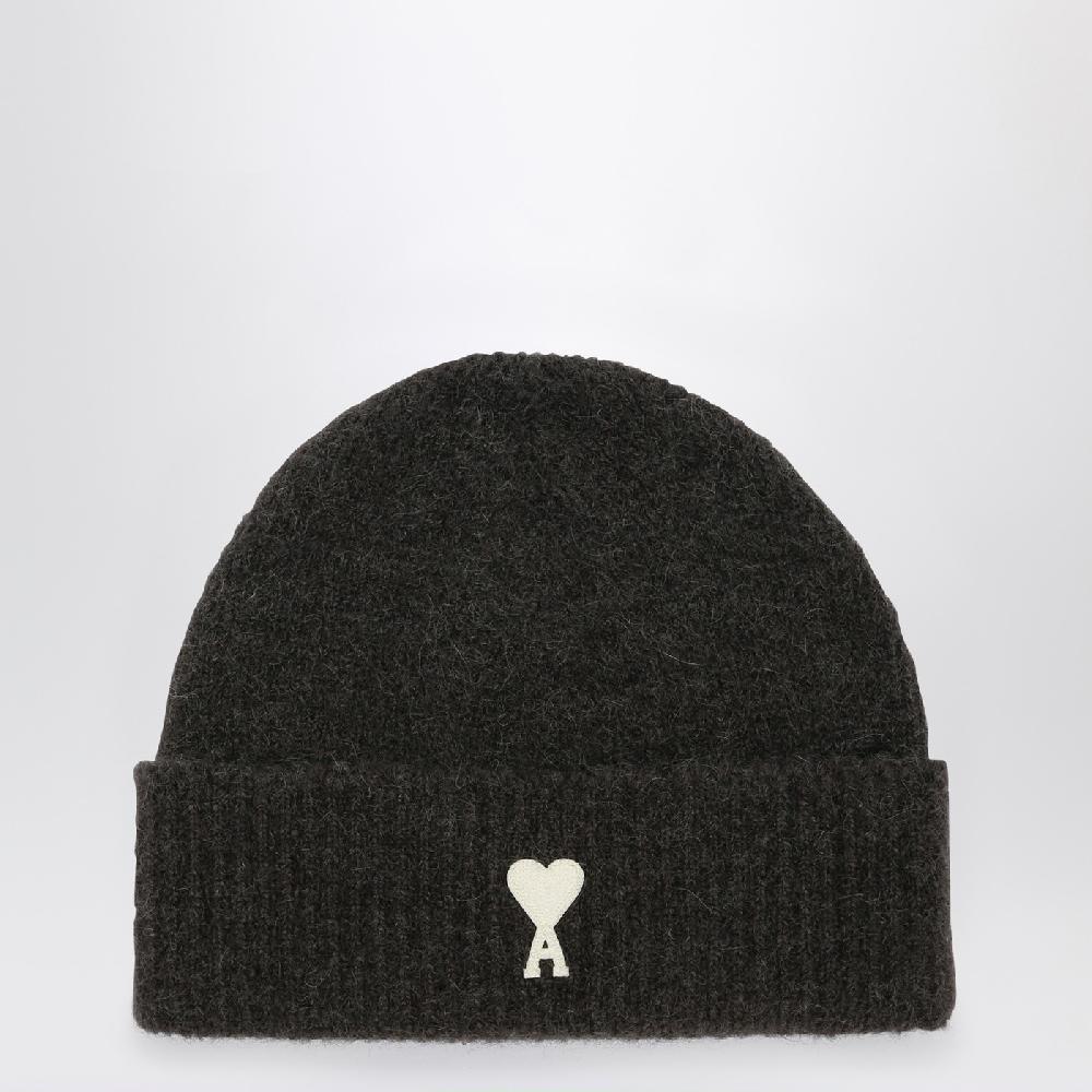 Ami Paris Cappello Ami De Coeur grigio in alpaca Moda
