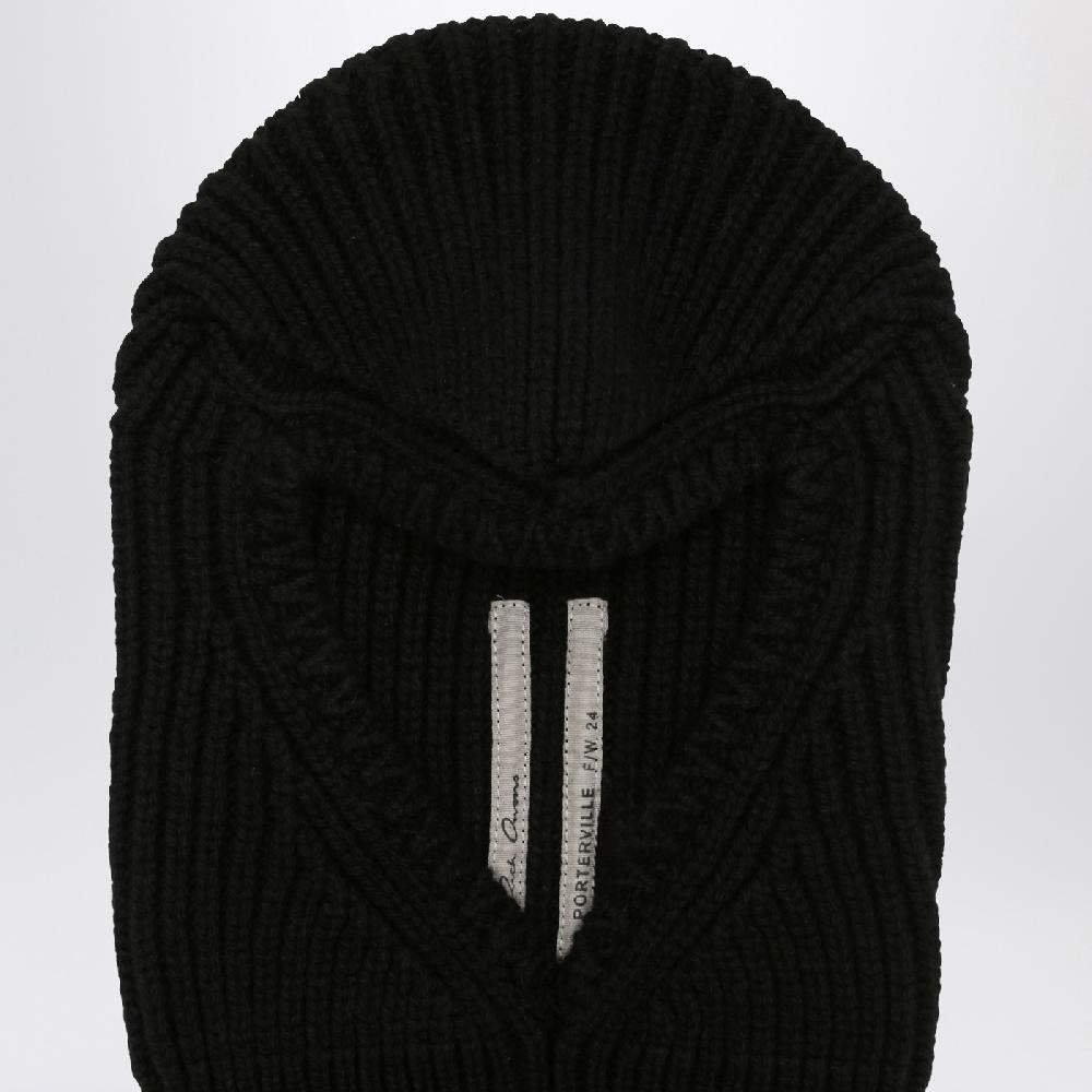 Rick Owens Balaclava Porterville Skull nero in cashmere 2025