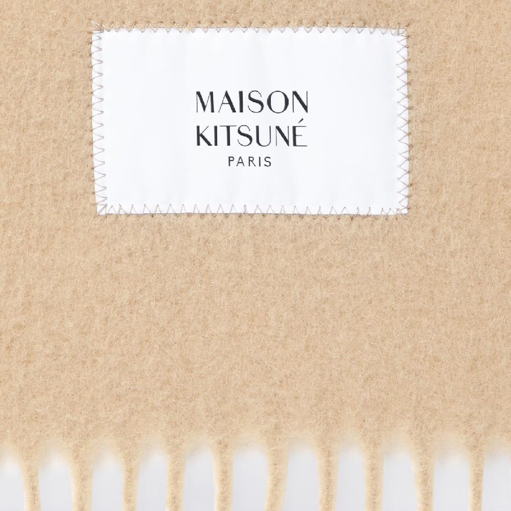 Maison Kitsunu00e9 Sciarpa beige chiara in misto lana Italia