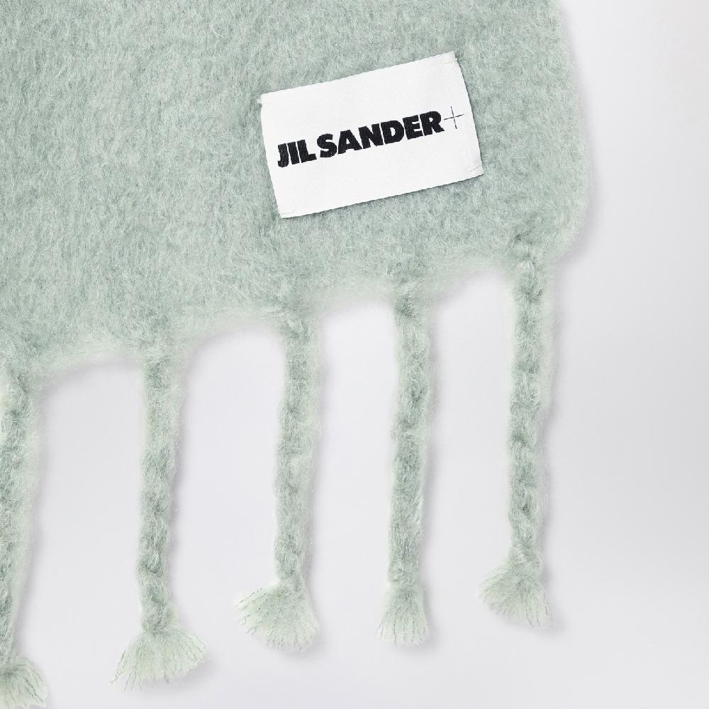 Jil Sander Sciarpa verde chiara in misto mohair In Linea