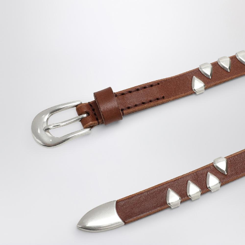 Cintura color nocciola in pelle con artigli Promozione