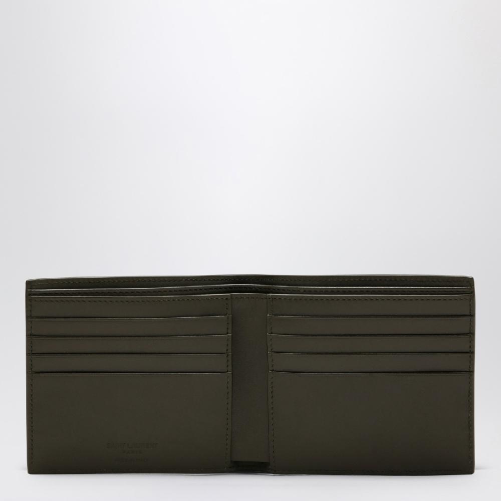 Saint Laurent Portafoglio bi-fold verde muschio in pelle Pezzi Unici