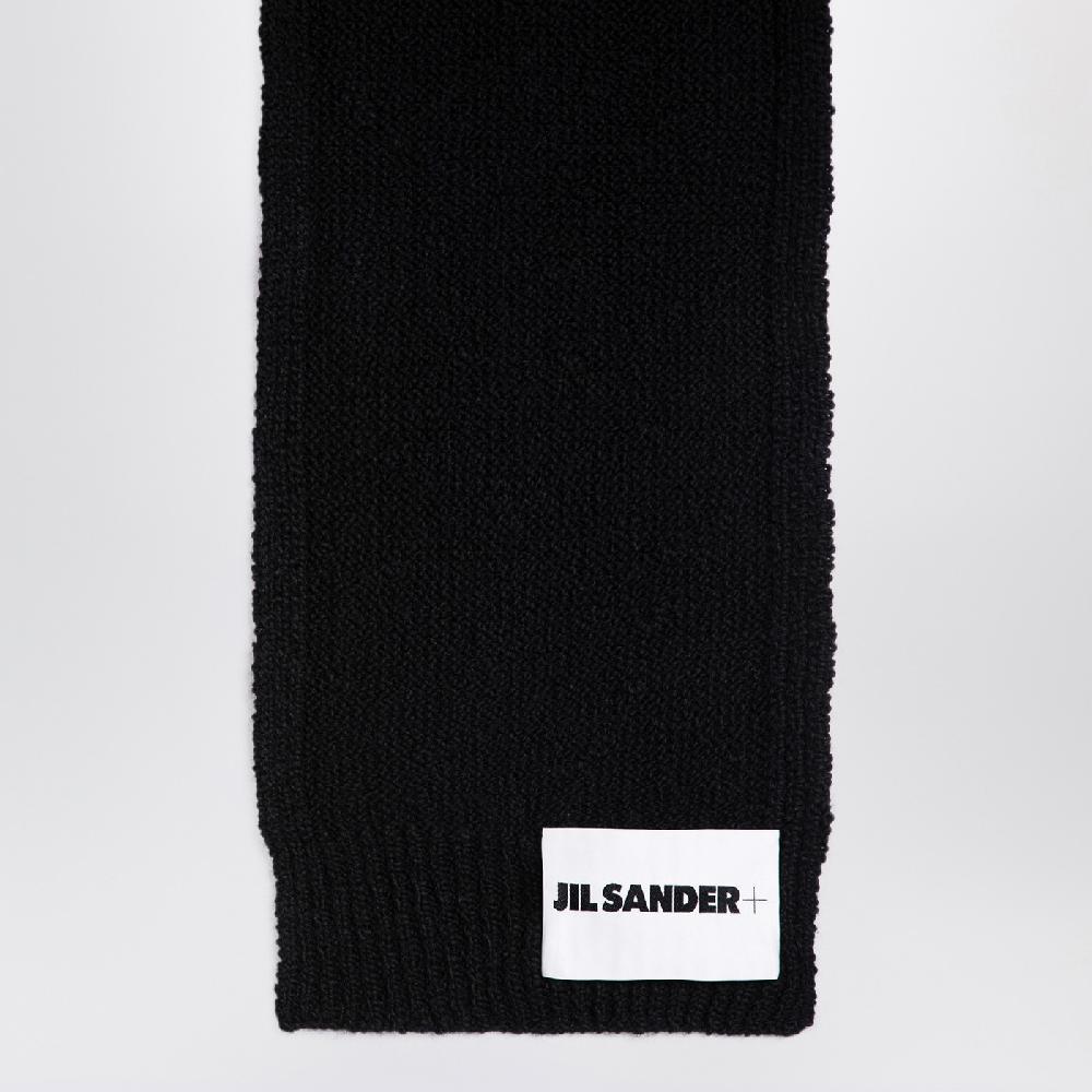 Jil Sander Sciarpa nera in lana Acquista Ora