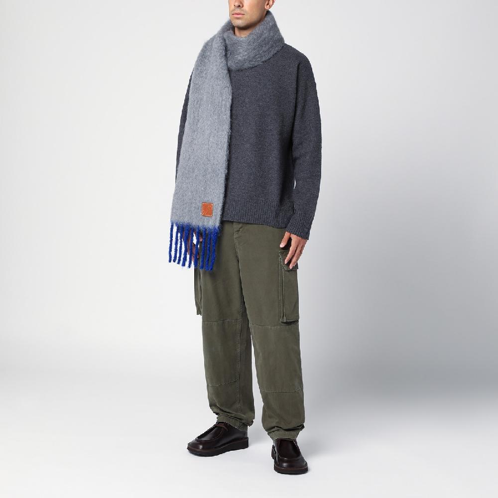 Loewe Sciarpa grigia/blu in mohair e lana Shopping Online