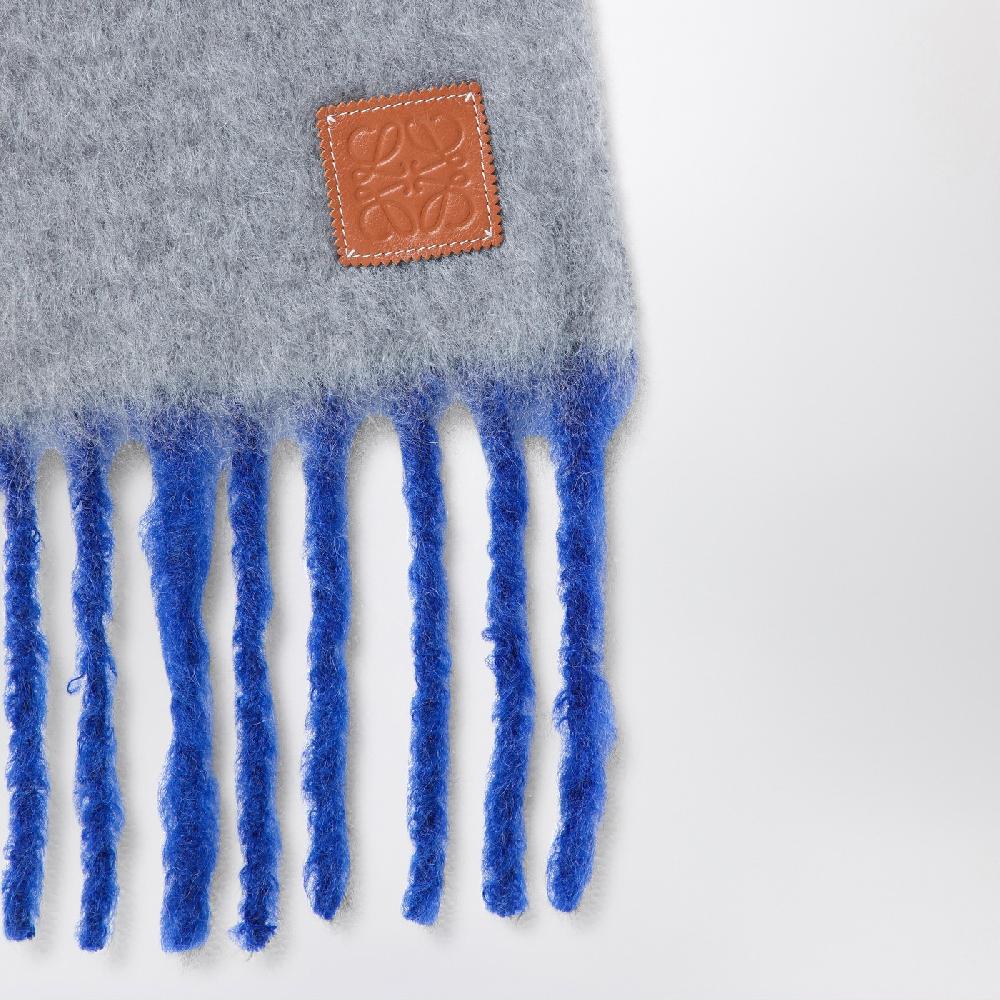 Loewe Sciarpa grigia/blu in mohair e lana Shopping Online