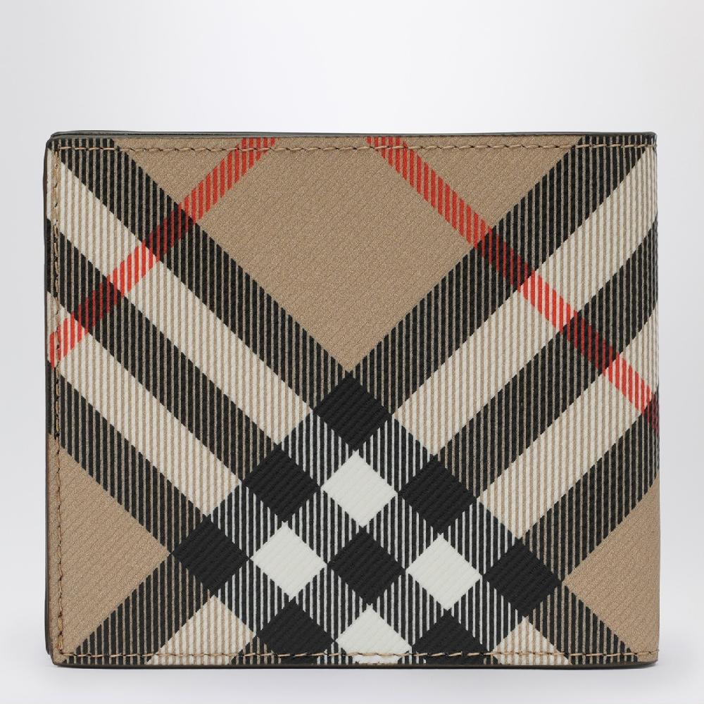 Burberry Portafoglio a libro beige motivo Check Prezzo Ridotto
