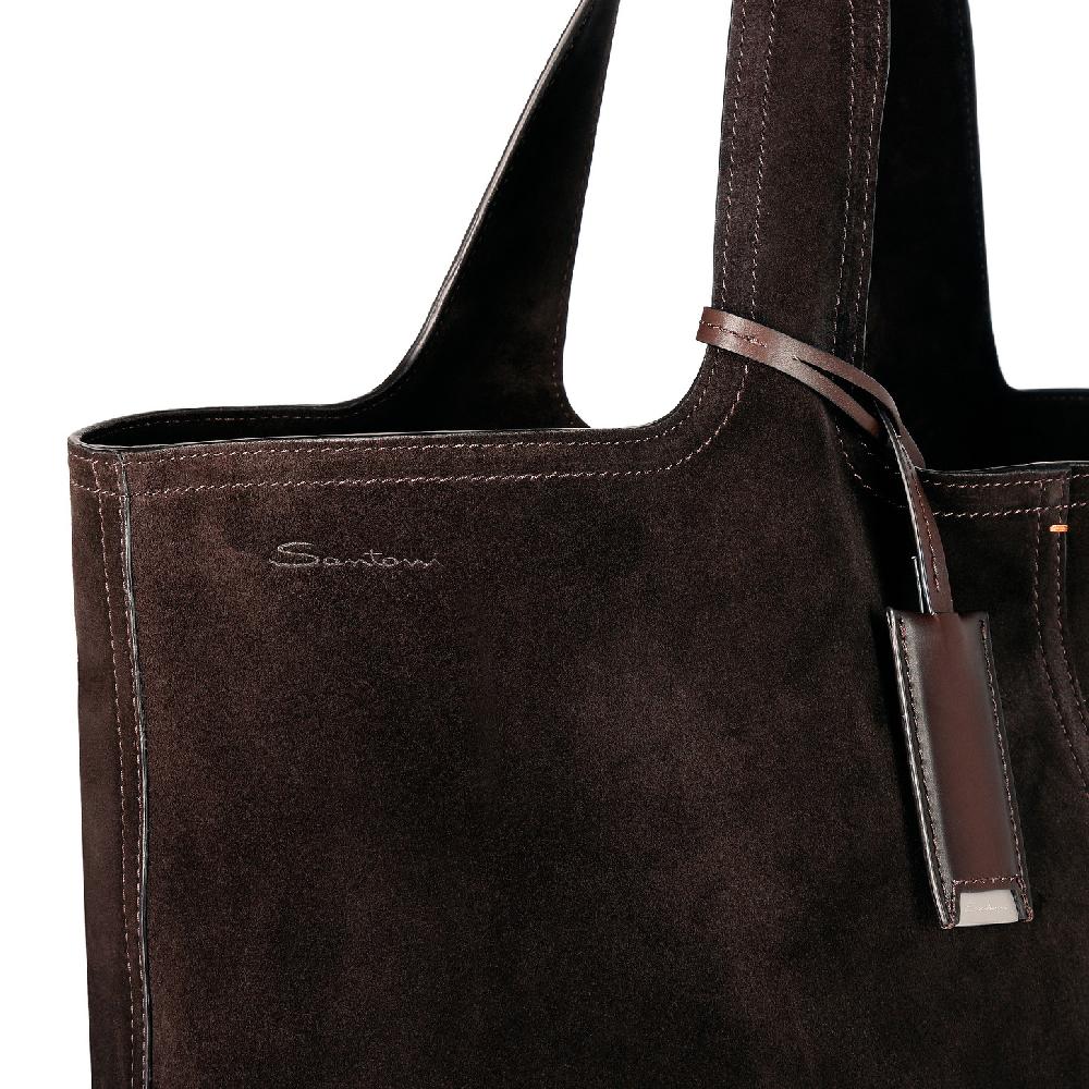 ﻿Santoni Borsa in suede testa di moro Consegna Veloce