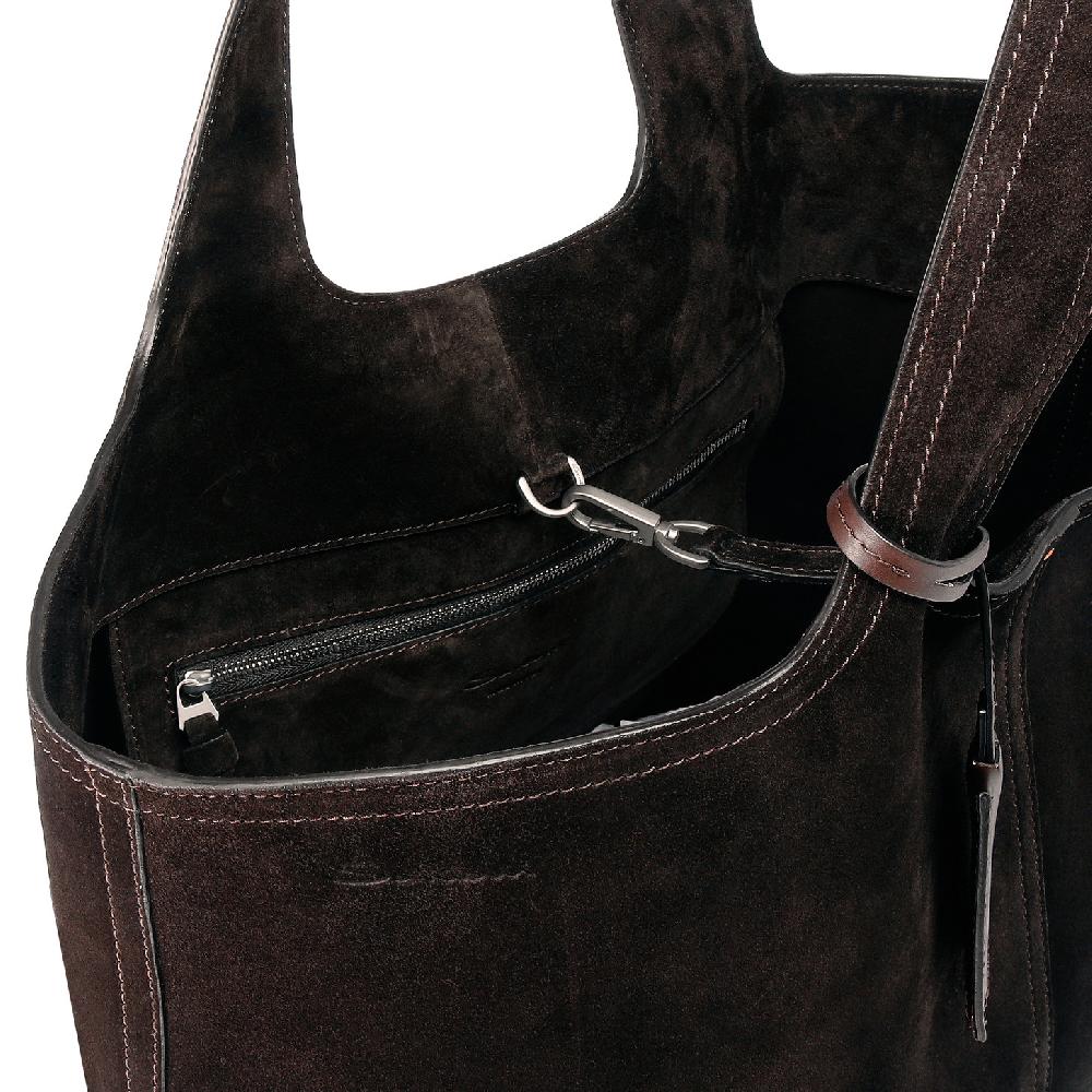 ﻿Santoni Borsa in suede testa di moro Consegna Veloce