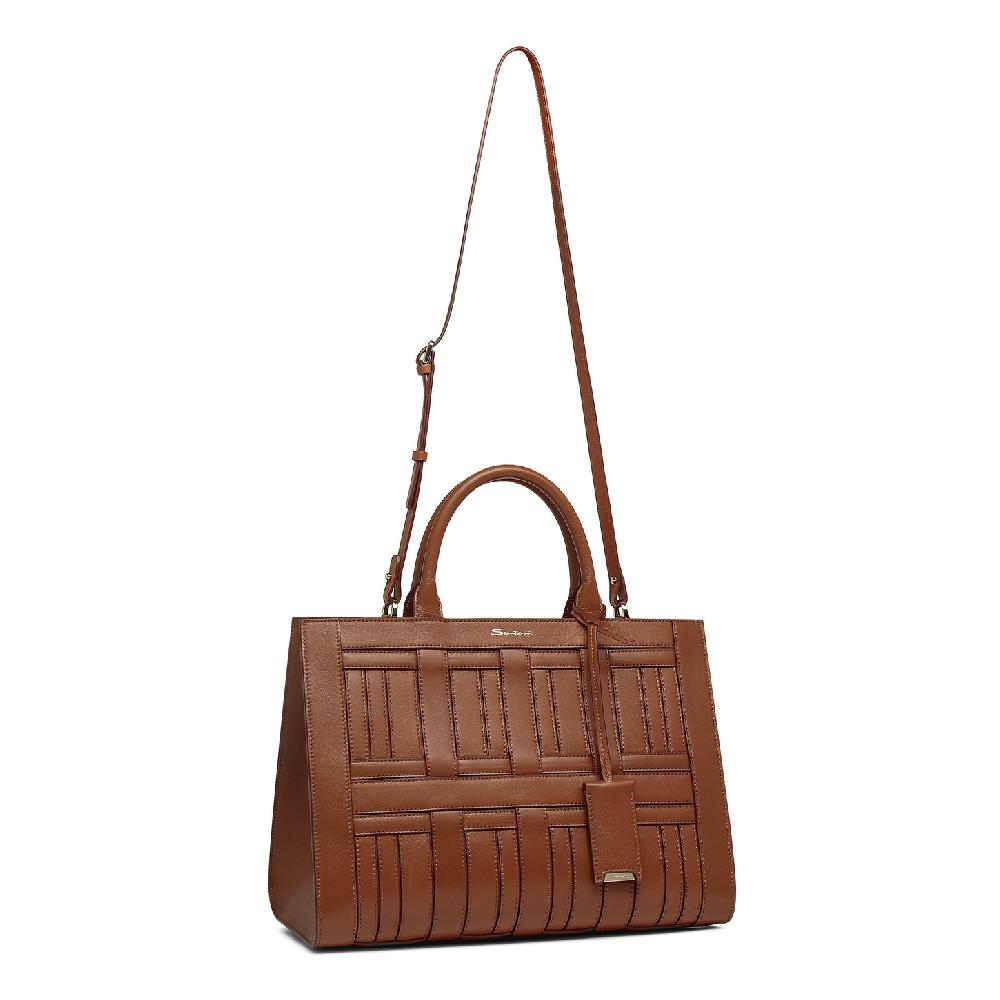 Santoni Borsa Beyond a mano in pelle marrone Promozione Limitata